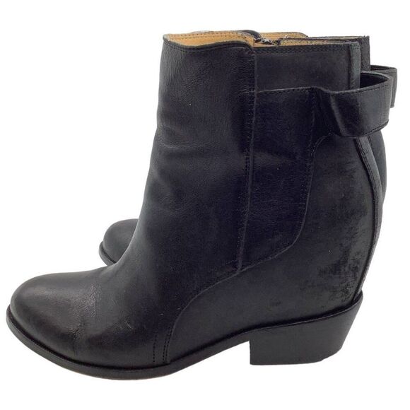 MM6 MAISON MARTIN MARGIELA 37 Hidden Wedge Leather Ankle Boot Bootie Block Heel - Picture 4 of 10
